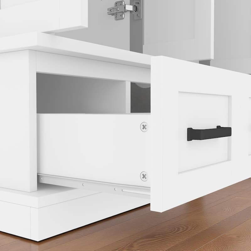 78.7'' H Hall Tree with Bench, 5 Cubbies, 4 Doors & 5 Drawers, Adjustable Shelves Entryway Storage Cabinet