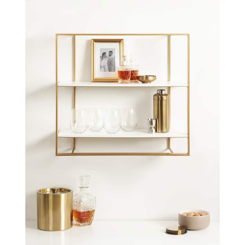 Kate and Laurel Kercheval Modern Wood Shelf