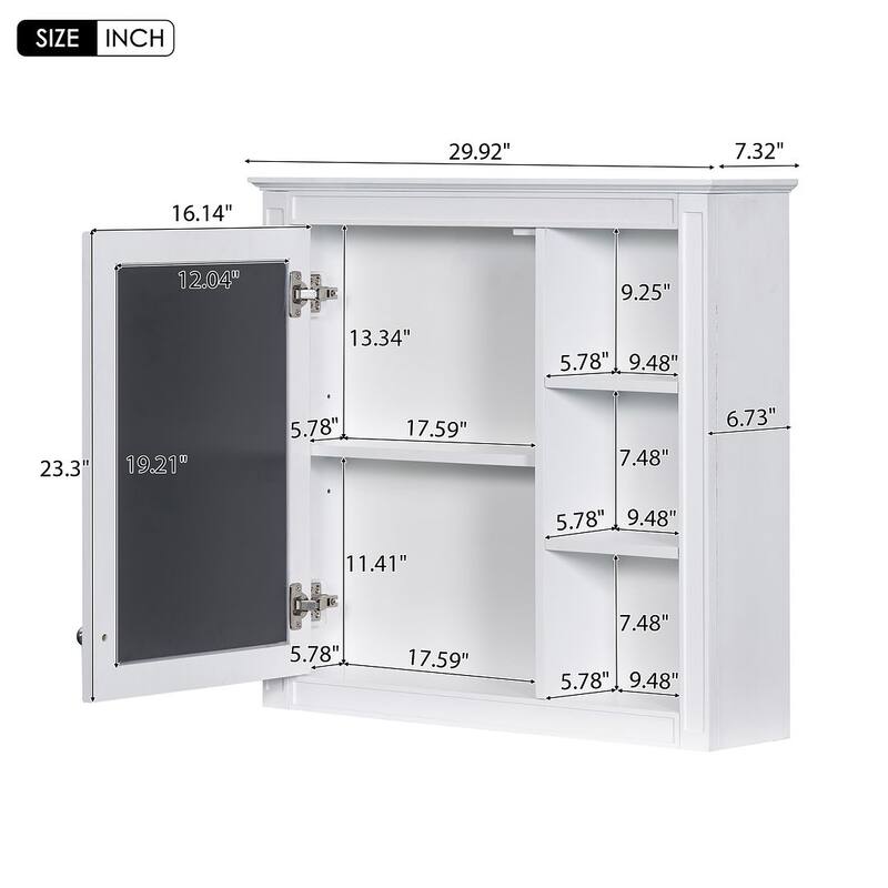 30" Modern Bathroom Vanity with Top Sink and 2 Drawers and a Tip-out Drawer