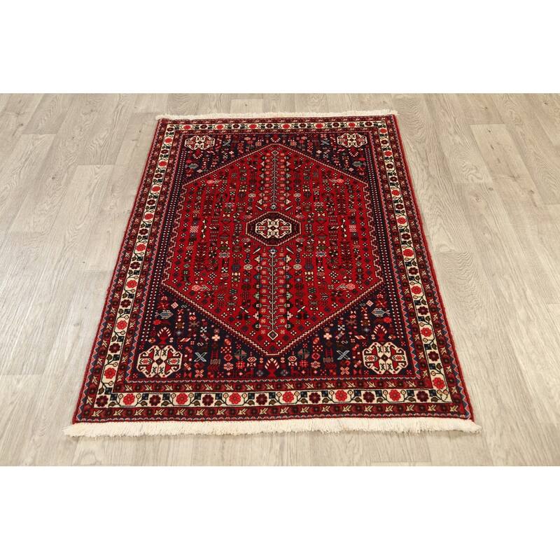 Vegetable Dye Tribal Abadeh Nafar Persian Area Rug Wool Handmade - 3'4" x 4'10"