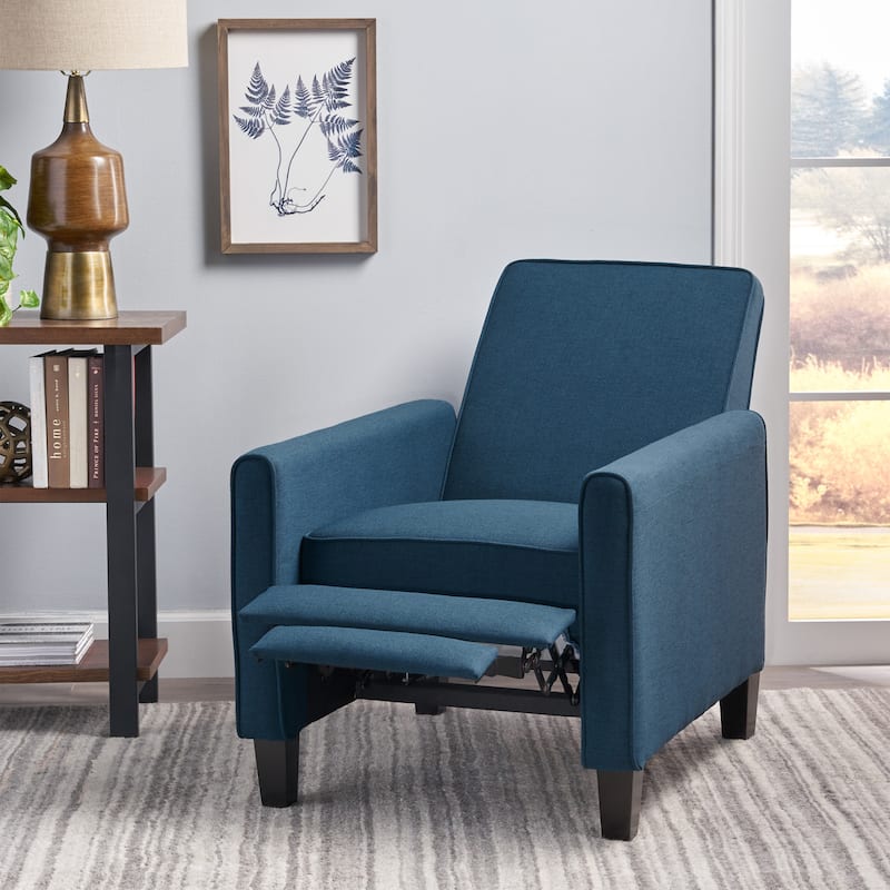 Push Back Recliner Chair for Living Room, Mid Century Modern Lazy Sofa Chair, Fabric Upholstered Arm Chair for Office, Bedroom