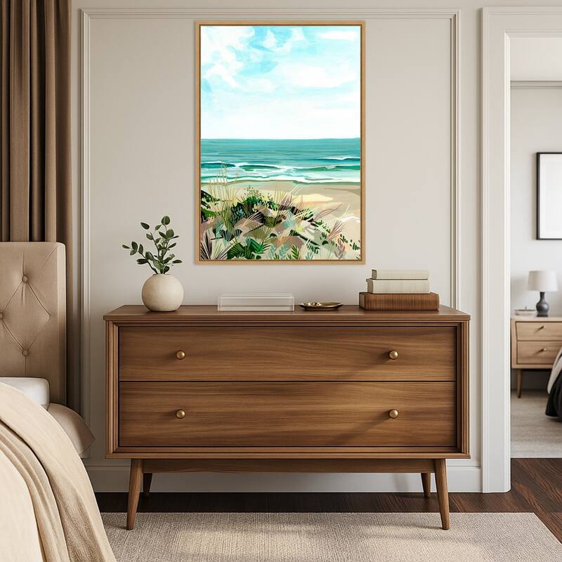 Coastal Grasses by Brook Page Framed Canvas Wall Art Print