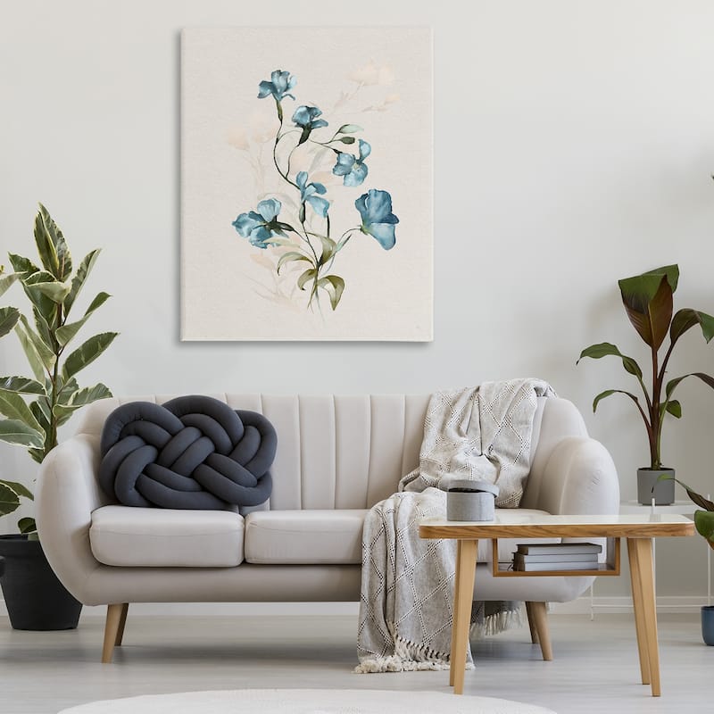 Stupell Blue Flower Herbs Canvas Wall Art Design By Susan Jill