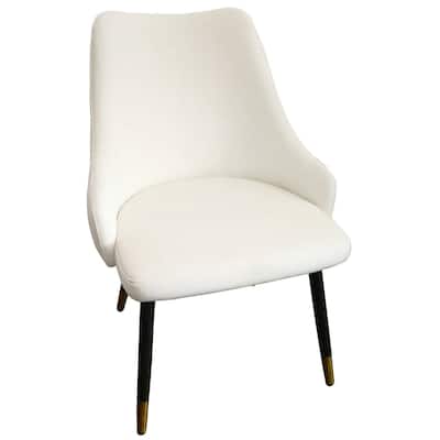 Black and Gold/White Fabric Upholstered Metal Frame Dining Chair, Set of 2, Sturdy Dining Chair for Dining Rooms - 21.75