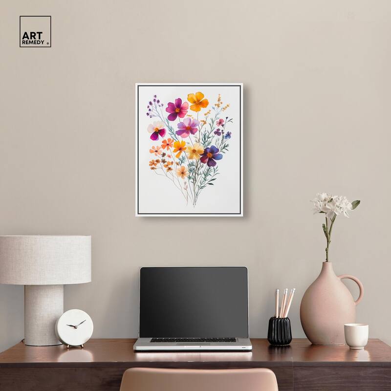 Watercolor Wildflower Canvas by Art Remedy