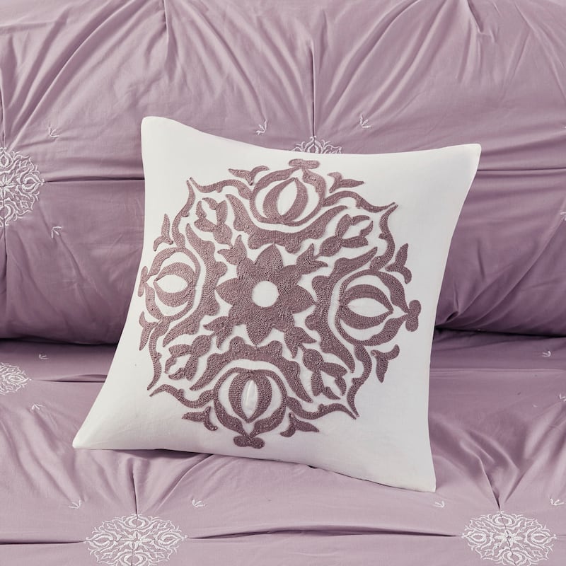 Madison Park Edna Embroidered Cotton Reversible Duvet Cover Set