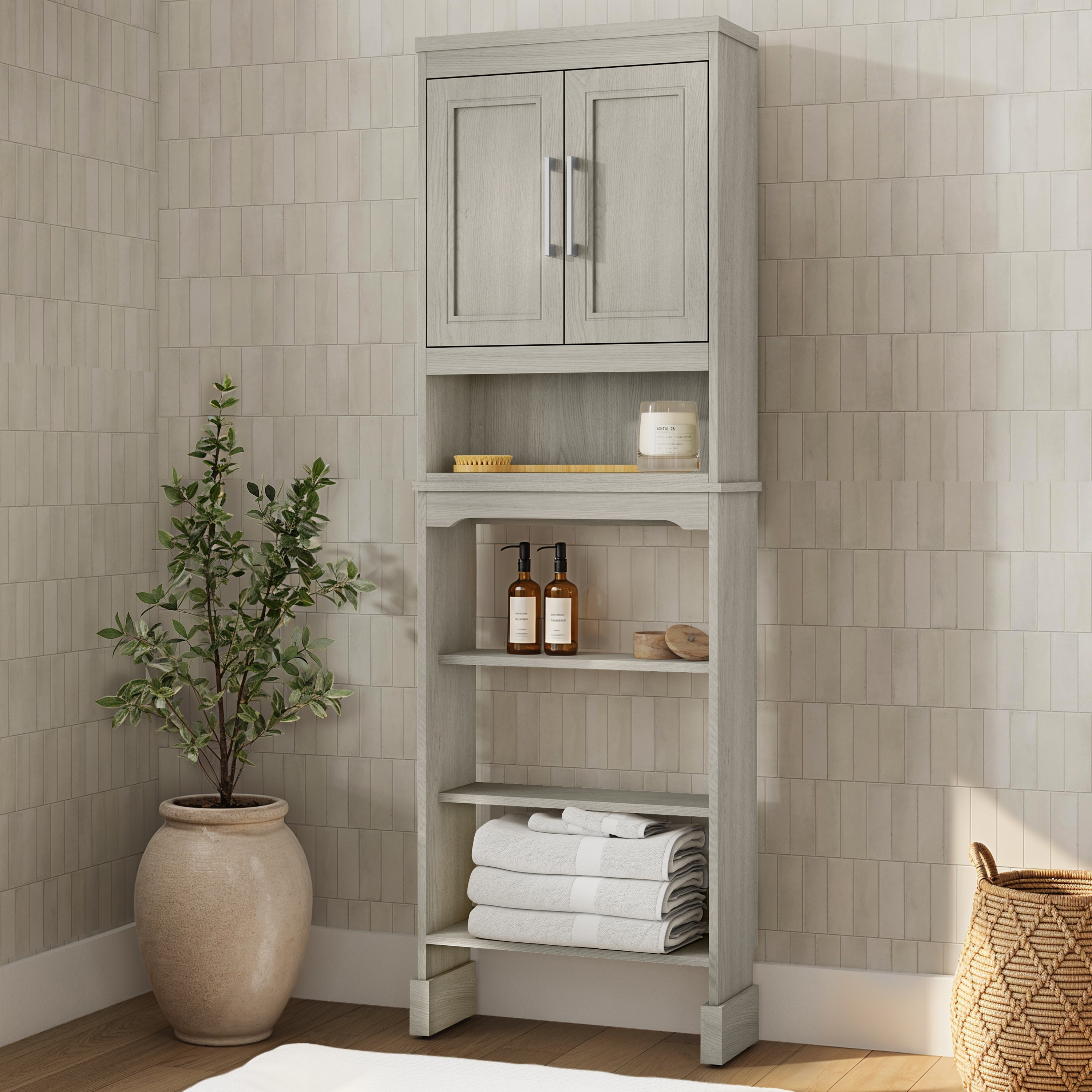 Linon Blakely Tall Wall Cabinet - Thumbnail 4