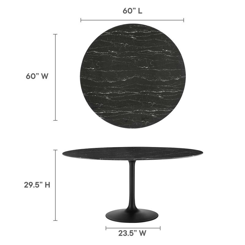 Lippa 60" Artificial Marble Dining Table