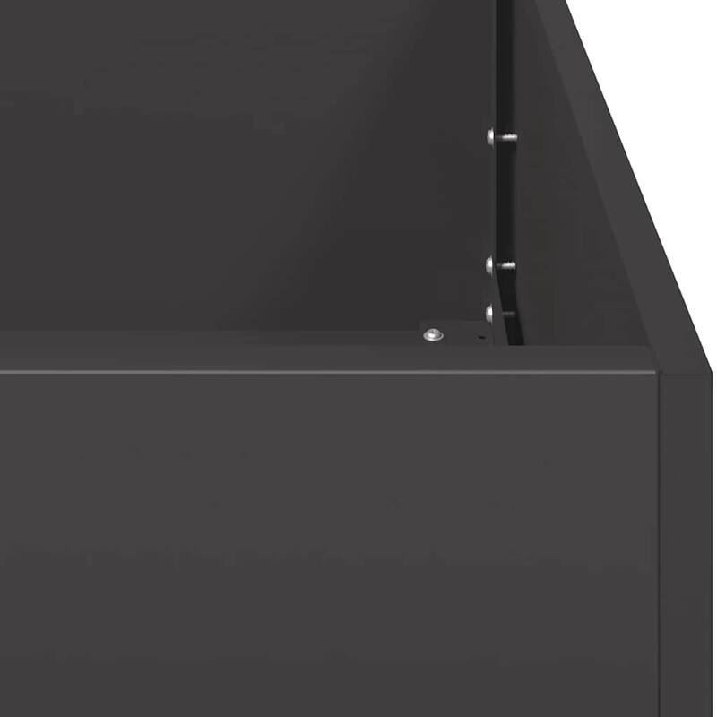 vidaXL Planter Black Cold-rolled steel Large Planter Rectangular - 31.5 x 47.2 x 15.7 in