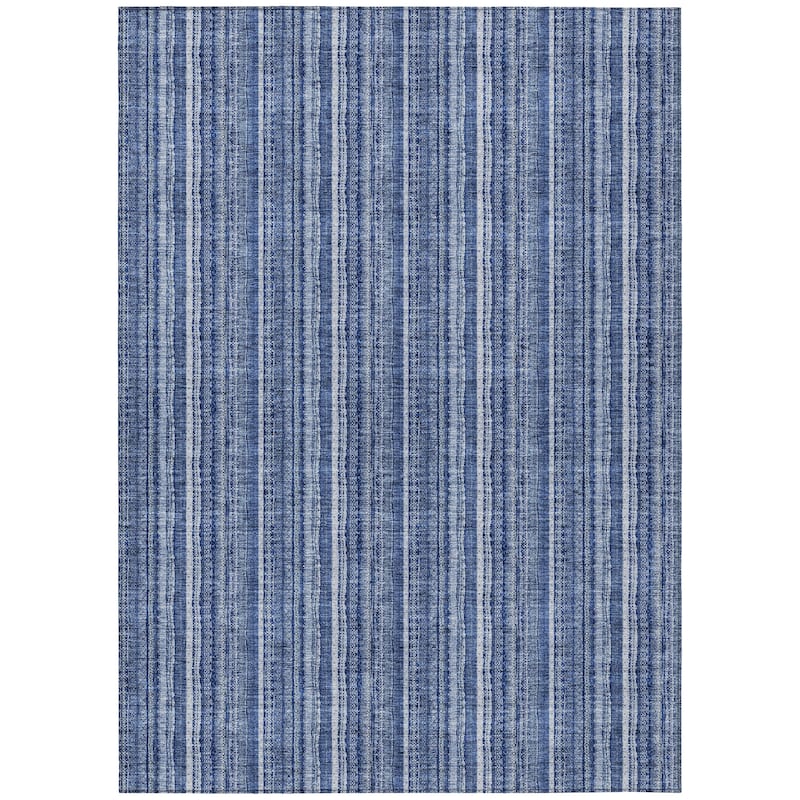 Machine Washable Indoor/ Outdoor Stripe Chantille Rug