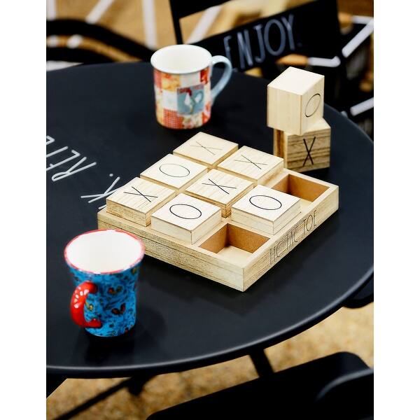 slide 2 of 4, Rae Dunn Tic Tac Toe Wooden Board Game