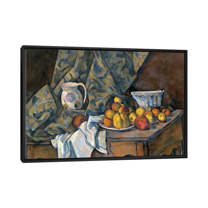 iCanvas "Still Life with Apples and Peaches, c.1905 " by Paul Cezanne Framed Canvas Print