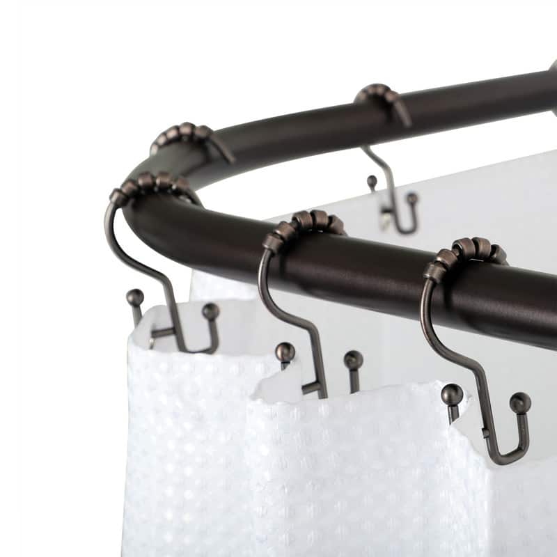Utopia Alley Rustproof Aluminum D-shape Shower Rod With Ceiling Support for Freestanding Tubs, 60 * 25 in