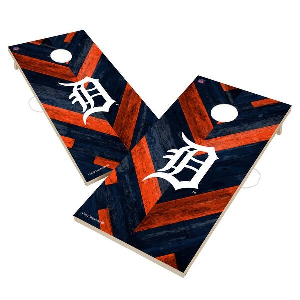 slide 2 of 5, Detroit Tigers MLB Cornhole Board Set Include Carrying Case