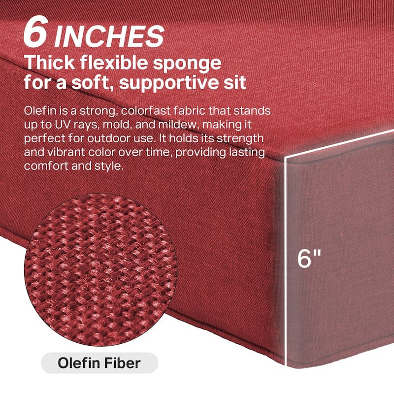 22" W x 24" D x 6" T Water & Fade Resistant Outdoor Lounge Chair Replacement Cushion Set