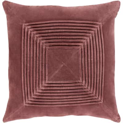 Quadratum Velvet Camel Feather Down or Poly Filled Throw Pillow 20-inch