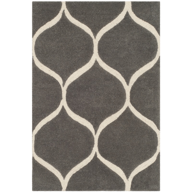 SAFAVIEH Handmade Cambridge Nenka Modern Wool Rug - 2' x 3' - Dark Grey/Ivory