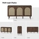 preview thumbnail 10 of 35, Ulysses Farmhouse 56"W Storage 3-Door Rattan Sideboard with Adjustable Shelves by HULALA HOME