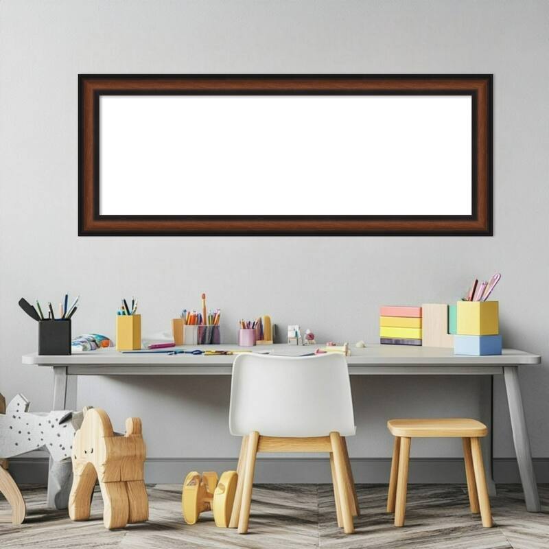Amanti Art Yale Walnut Framed Dry Erase Magnetic Board