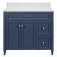 preview thumbnail 8 of 109, Vail 37" Bathroom Vanity with Cultured Marble Top Sink w/ Backsplash in White with White Basin