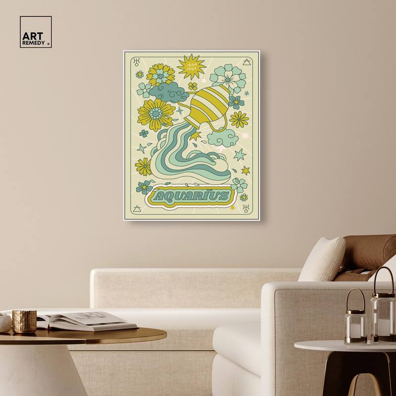 Aquarius Stars Card Canvas by Art Remedy