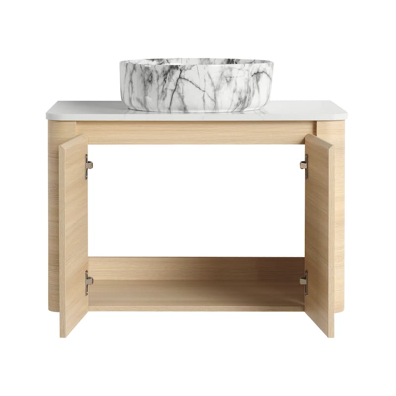 Bathroom Vanity With Sink In 24/30 Inch, Floating Bathroom Vanity With Soft Close Door