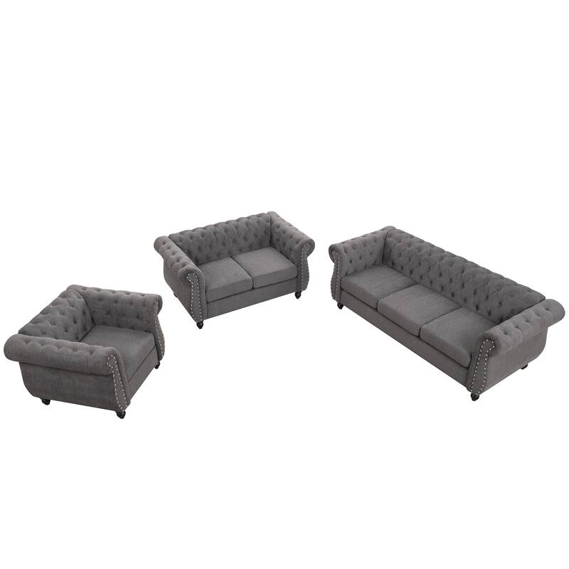 Deep Seat Velvet Sectional Sofa Set w/ Removable Cushion & Sofa Covers