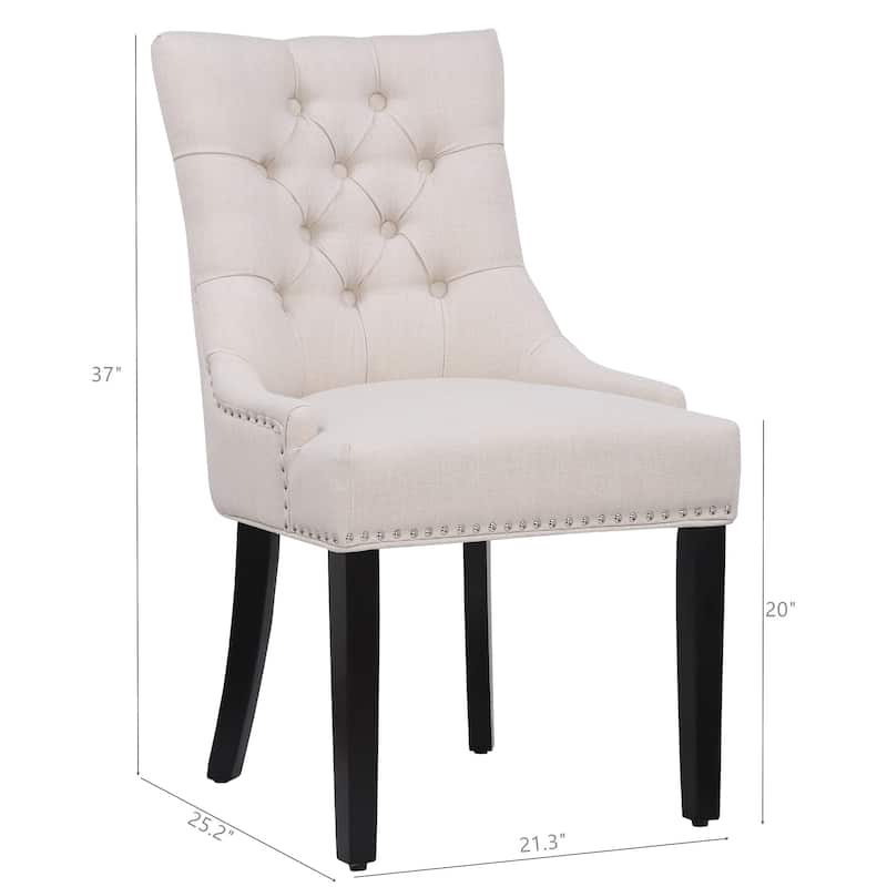 Grandview Tufted Upholstered Linen Fabric Dining Chair