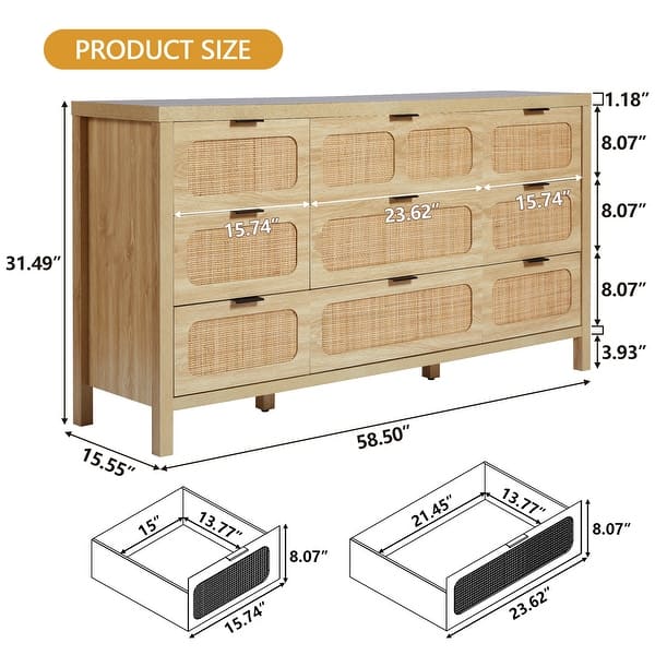 Wooden Rattan Woven 9-Drawer Storage Dresser/Chest of Drawers - Bed Bath &  Beyond - 40953120