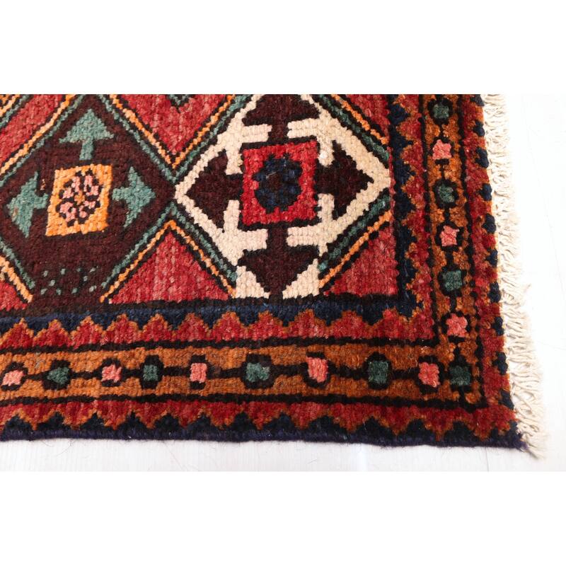 ECARPETGALLERY Hand-knotted Andelz Red Wool Rug - 3'0 x 9'1