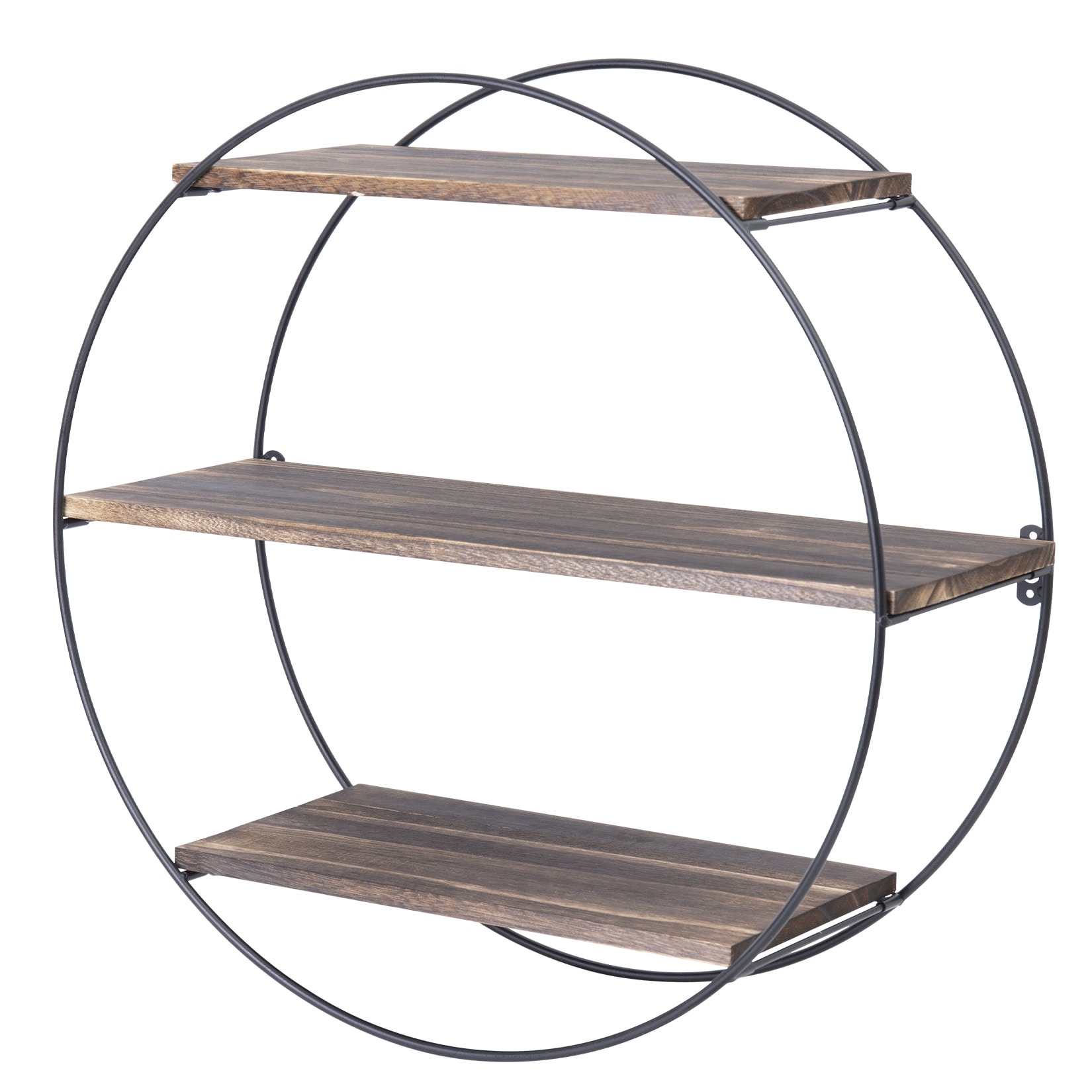 Circle Pine Solid Wood Floating Wall Mounted Shelf with Live Edge - 19.68 inch L