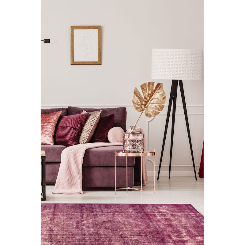 ECARPETGALLERY Hand-knotted Color Transition Dark Magenta Wool Rug - 9'7 x 12'10