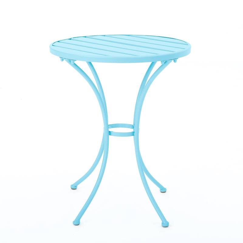 Roomfitters 3-Piece Outdoor Bistro Set Metal Patio Dining Furniture with Round Table and 2 Chairs, Light Blue