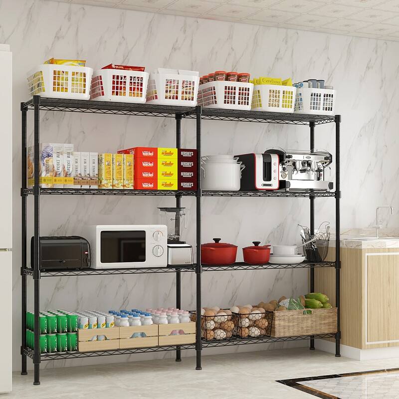 4-Tier Steel Height -Adjustable Storage Rack Heavy Duty Shelving Unit