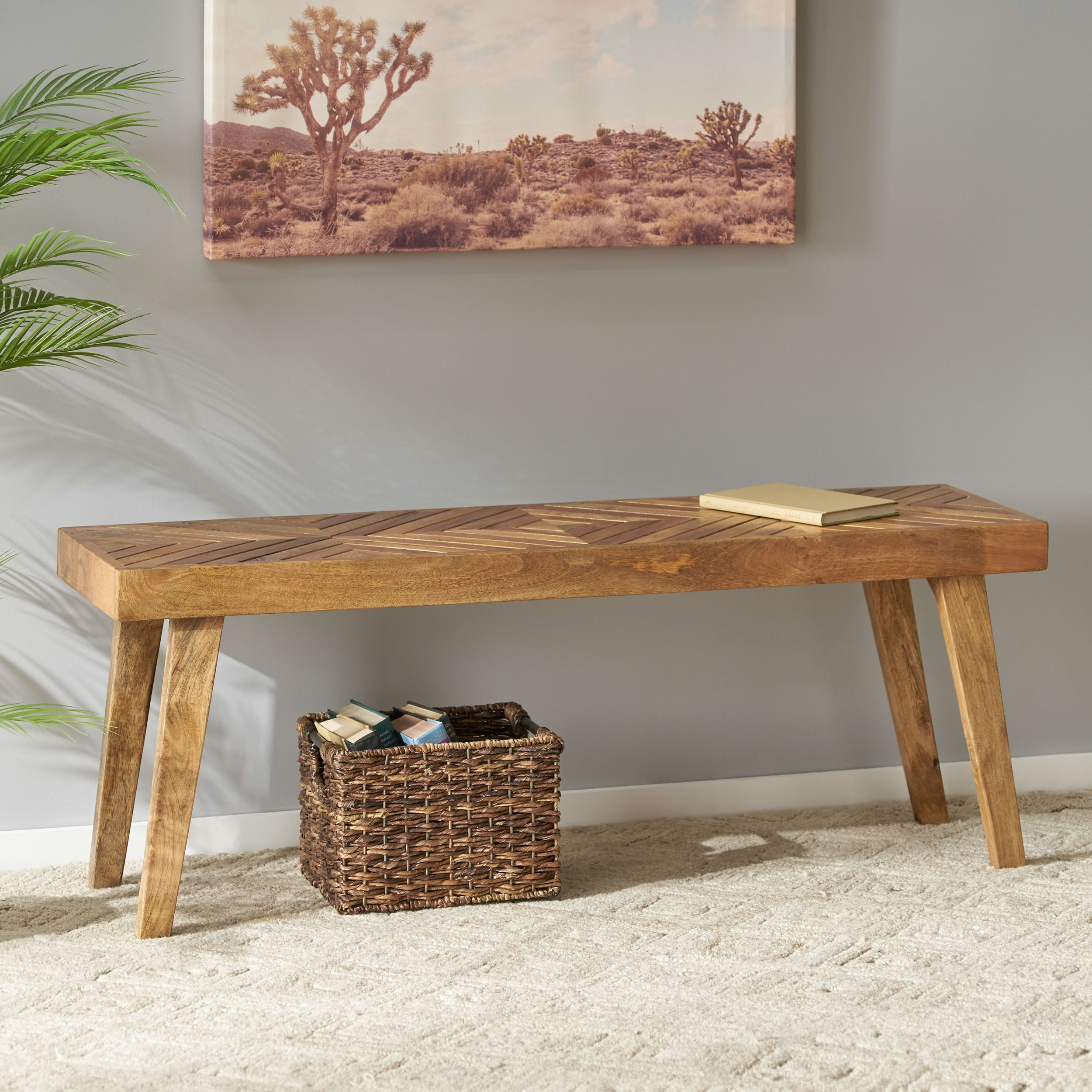 Mango shop wood bench