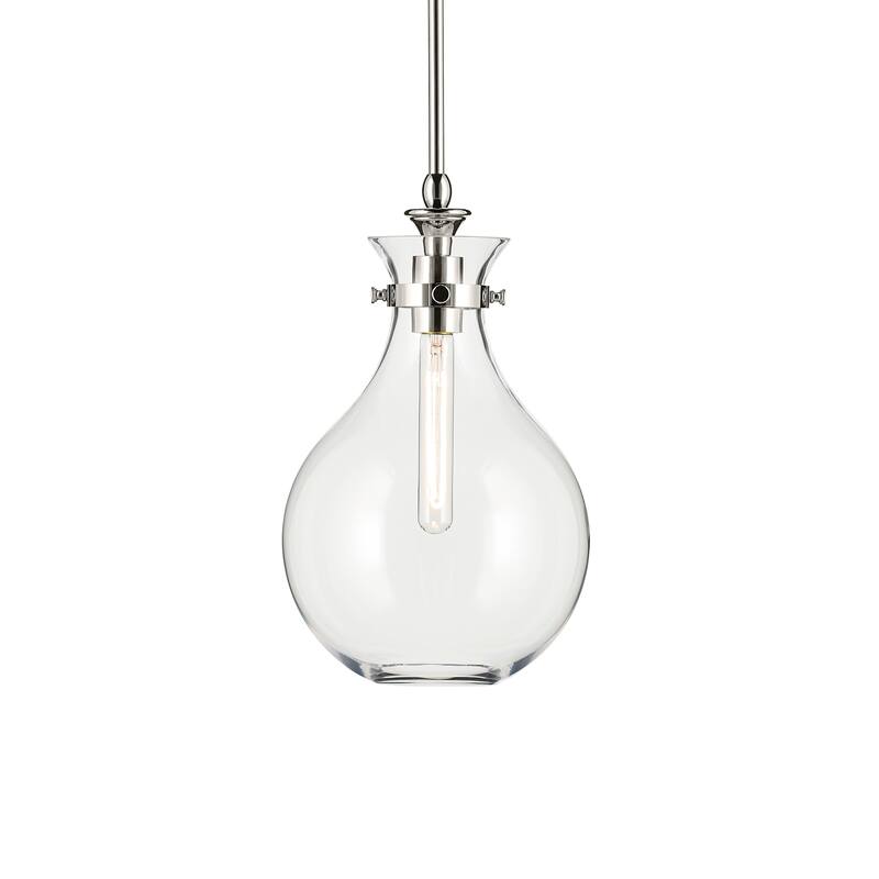 Kichler Lighting Laria 9.75 Inch 1 Light Pendant with Clear Glass in Polished Nickel