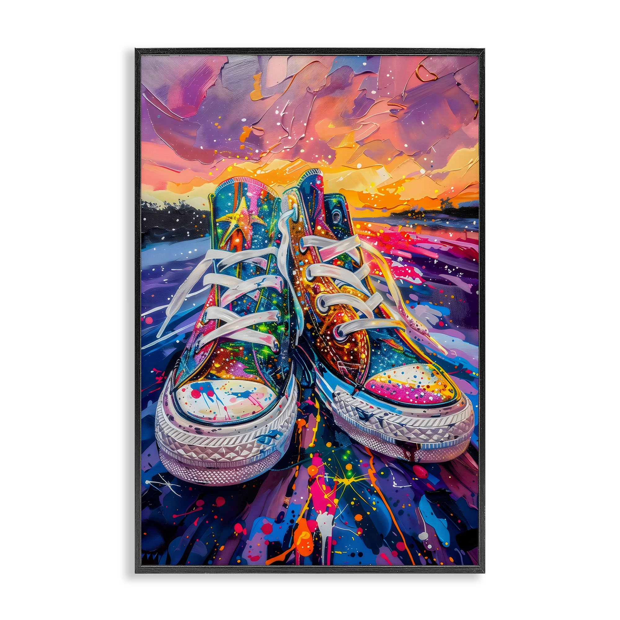 Stupell Vibrant Sneakers at Sunset Framed Giclee Art Design By Creative Studio