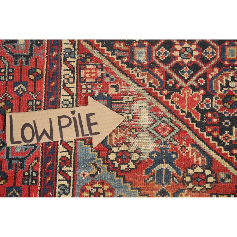Hand Knotted Oriental 100% Wool Carpet Traditional Medallion Navy Blue & Blues Malayer Area Rug - 6' 4'' X 5' 2''