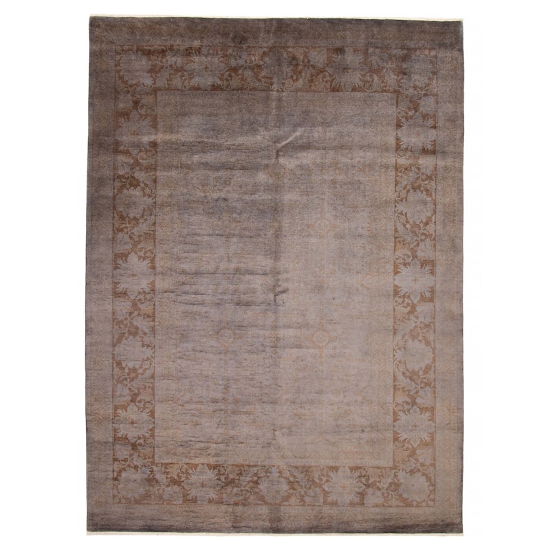 ECARPETGALLERY Hand-knotted Vibrance Grey Wool Rug - 9'1 x 12'7 - Grey - 9'1 x 12'7
