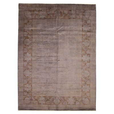 ECARPETGALLERY Hand-knotted Vibrance Grey Wool Rug - 9'1 x 12'7