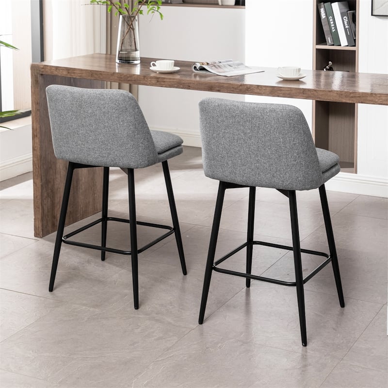 Counter Height Swivel Bar Stools,Upholstered Barstools,2 PCS