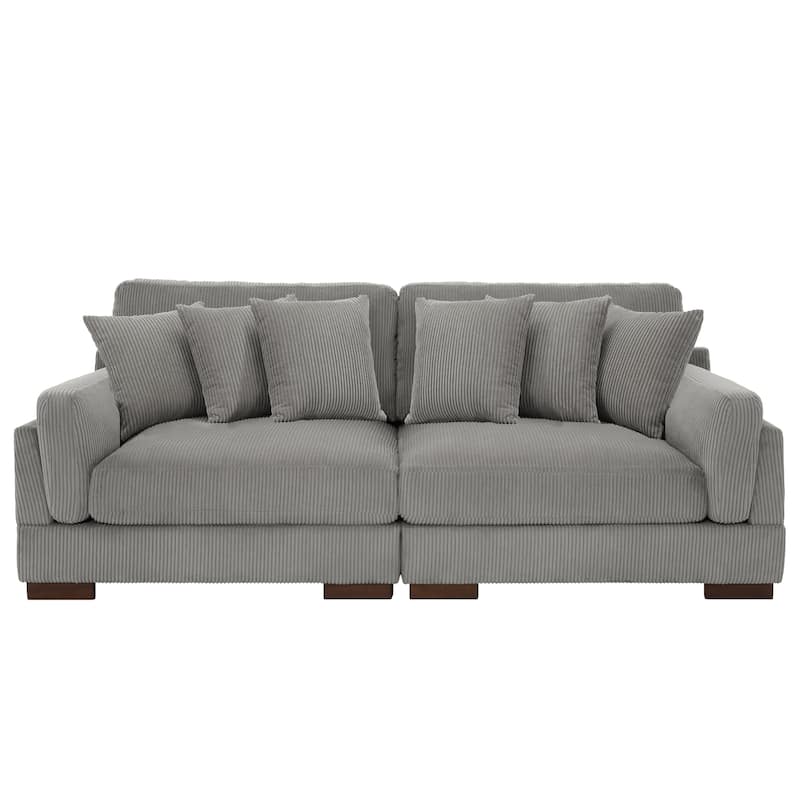 90" Oversized Modular Sectional Corduroy Sofa