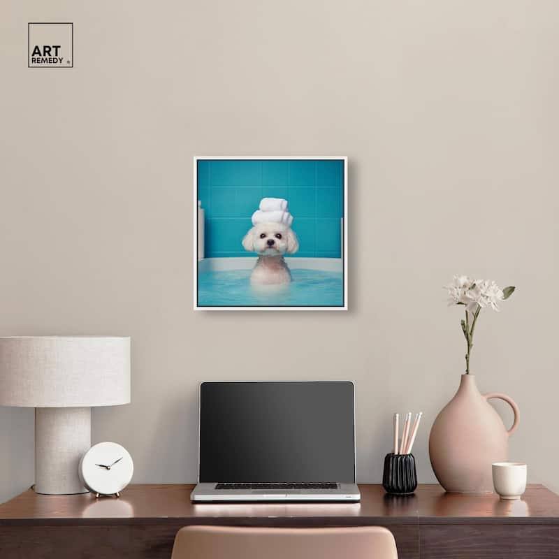 Fluff in the Tub Canvas by Art Remedy