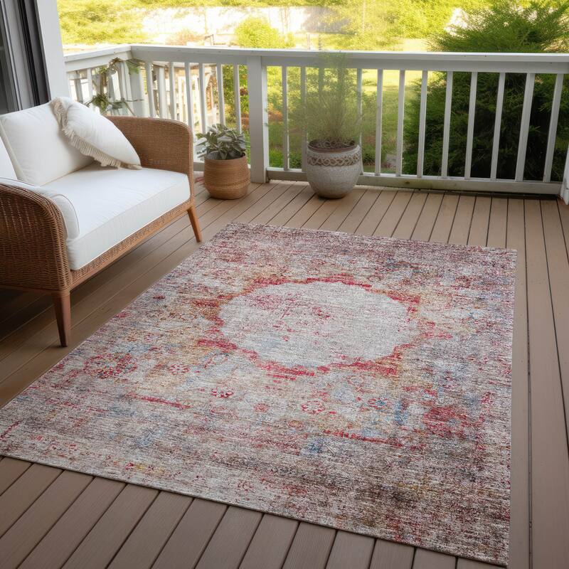 Machine Washable Indoor/ Outdoor Chantille Vintage Traditional Rug
