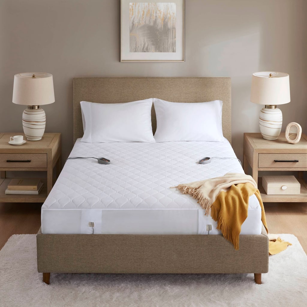 Beautyrest Cotton Blend Heated Mattress Pad - White