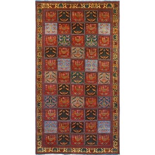 Fine Vintage Distressed Louella Red/Gold Rug - 5'2