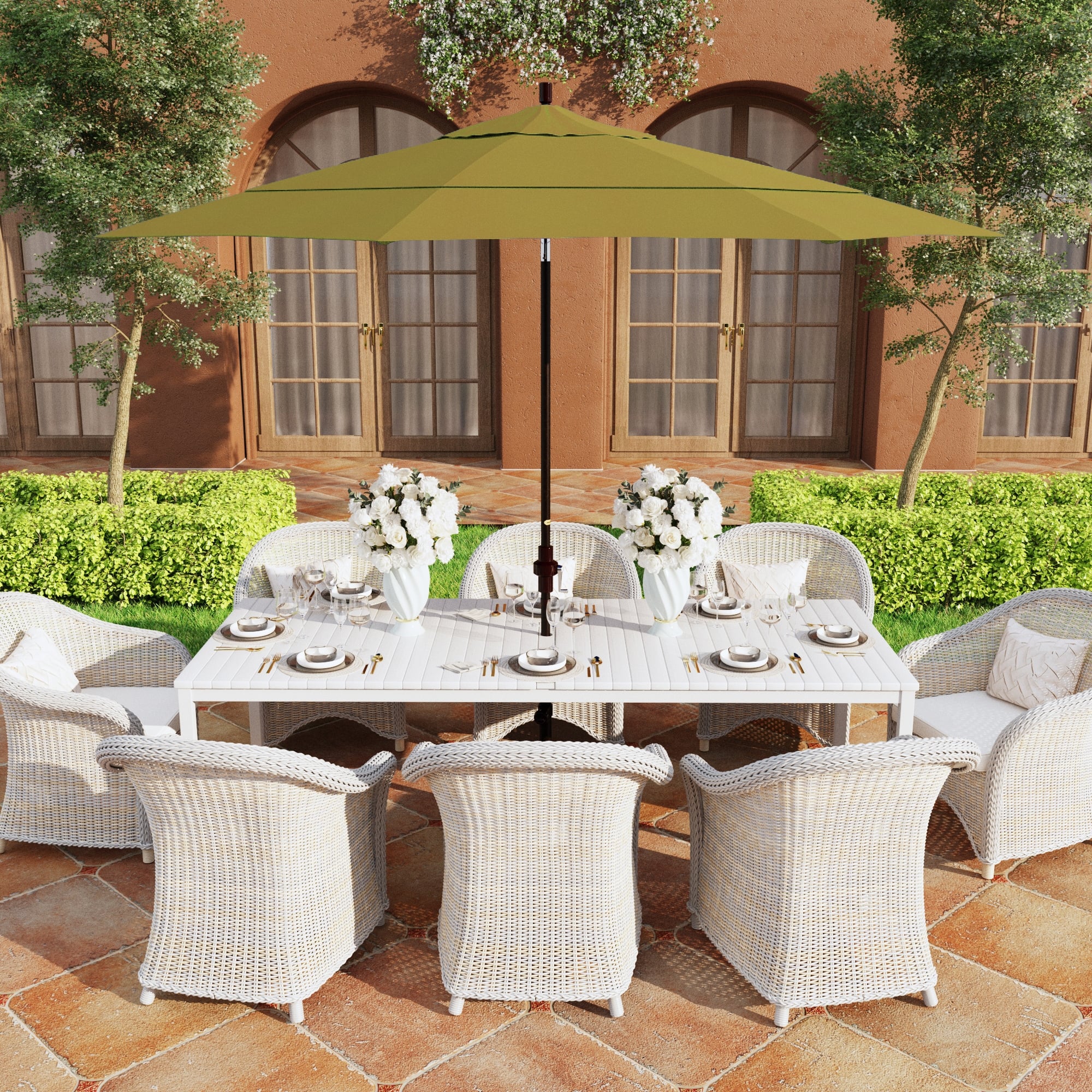 11' sunbrella patio umbrellas Market Umbrella, Cast Ash This model uses threaded coupling and has Zinc housing used for the handle California Umbrella 11' Sun Master