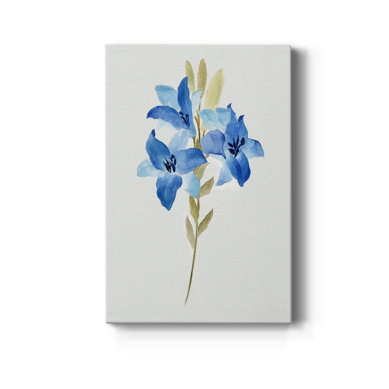 Blue Blossom Botanical III Premium Gallery Wrapped Canvas - Ready to Hang - 18X27
