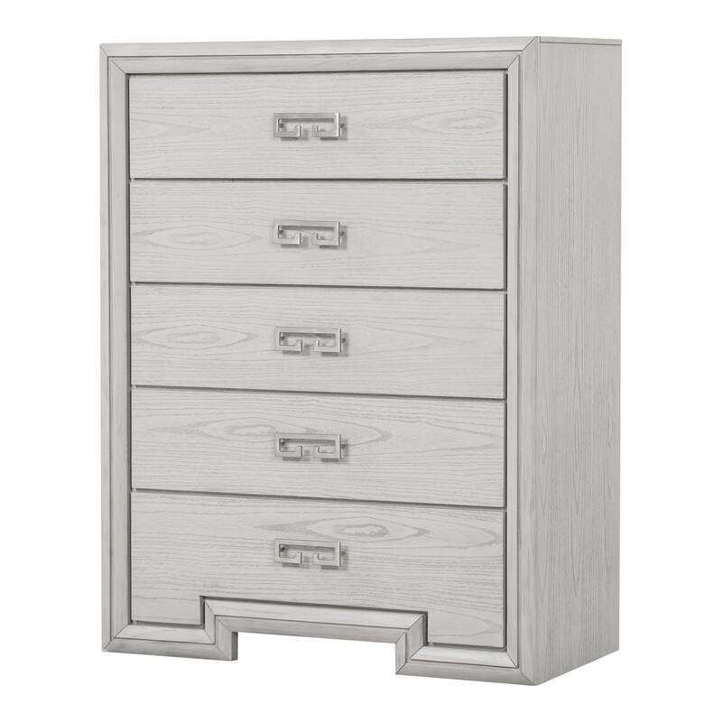 Furniture of America Klasiin Rustic White Wood 5-Drawer Chest