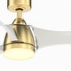 preview thumbnail 5 of 17, Fanimation Klear 56 inch Indoor/Outdoor Smart Ceiling Fan with LED CCT Select Light Kit and Remote - Brushed Satin Brass & White